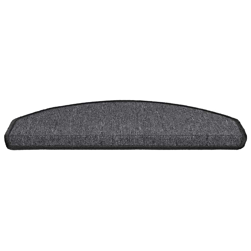 Tappetini per scale 30 pz 65x24x4 cm Antracite Semicircolari Grandi
