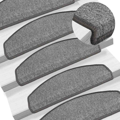 Tappetini per scale 30 pz 65x24x4 cm Grigio scuro Semicircolari Grandi