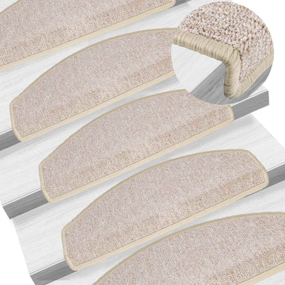 Tappetini per scale 30 pz 65x24x4 cm tortora semicircolari grandi