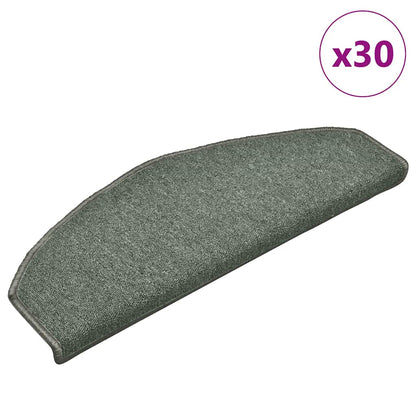 Tappetini per scale 30 pz 65x24x4 cm Verde scuro Semicircolari Grandi