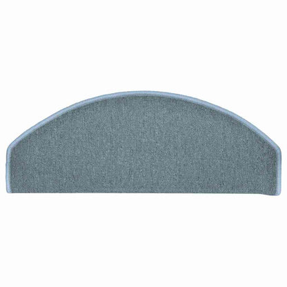 Tappetini per scale 30 pz 65x24x4 cm Blu mare Semicircolari Grandi