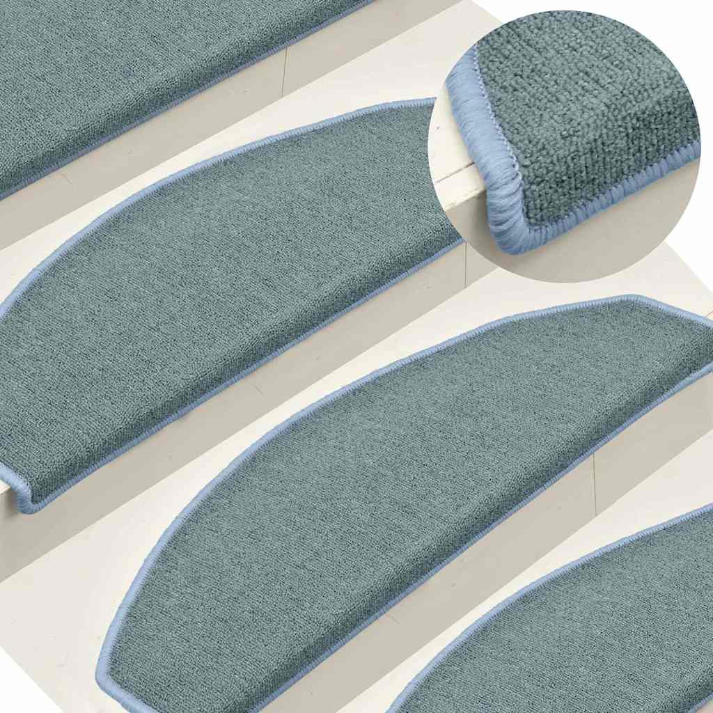 Tappetini per scale 30 pz 65x24x4 cm Blu mare Semicircolari Grandi