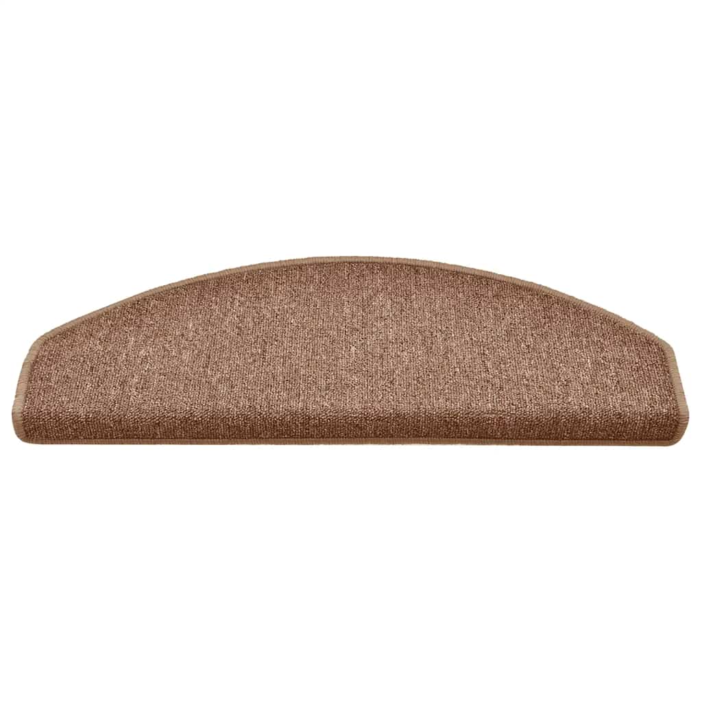 Tappetini per scale 30 pz 65x24x4 cm Marrone Semicircolari Grandi