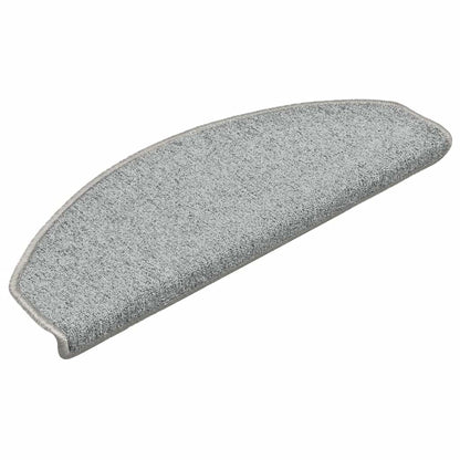 Tappetini per scale 30 pz 65x24x4 cm Grigio chiaro Semicircolari Grandi