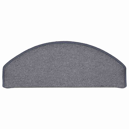 Tappetini per scale 30 pz 65x24x4 cm Grigio chiaro e blu Semicircolari Grandi