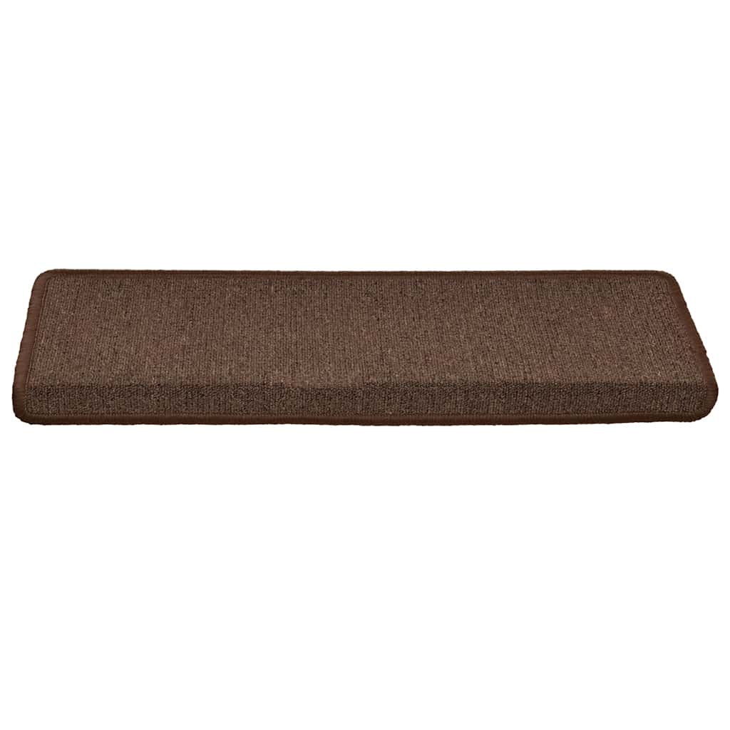 Tappetini per scale 30 pz 65x21x4 cm Marrone caffÃ¨ Bordo rettangolare