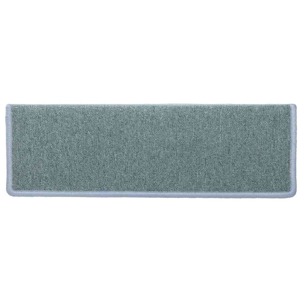 Tappetini per scale 30 pz 65x21x4 cm Blu mare con bordo rettangolare