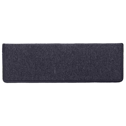 Tappetini per scale 30 pz 65x21x4 cm Grigio scuro e blu con bordo rettangolare