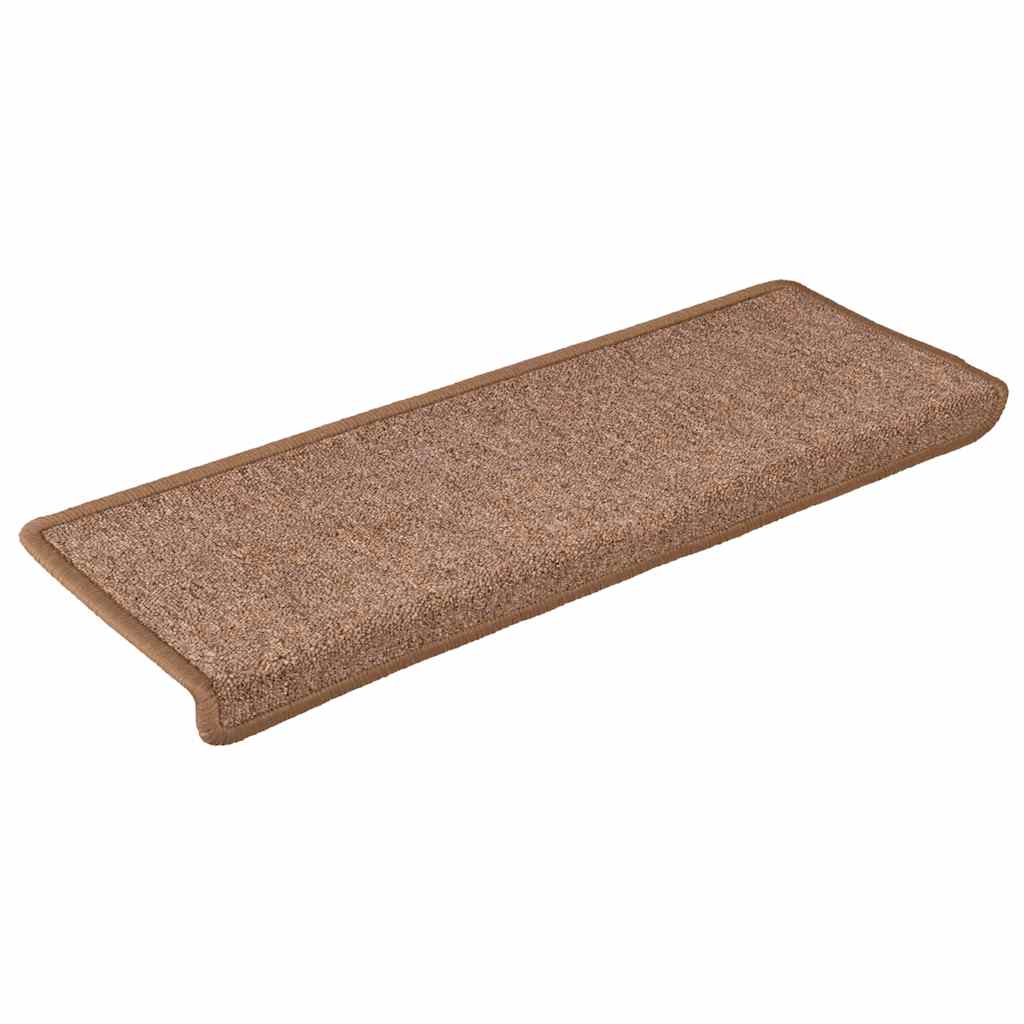 Tappetini per scale 30 pz 65x21x4 cm Marrone Bordo rettangolare