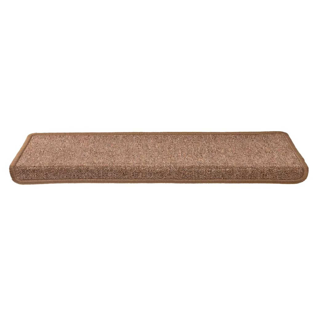 Tappetini per scale 30 pz 65x21x4 cm Marrone Bordo rettangolare