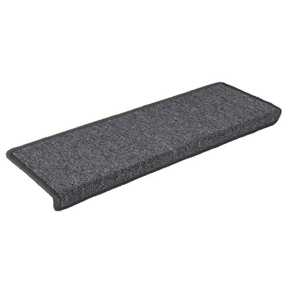 Tappetini per scale 30 pz 65x21x4 cm Grigio scuro Bordo rettangolare