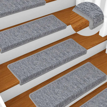 Tappetini per scale 30 pz 65x21x4 cm Grigio chiaro Bordo rettangolare