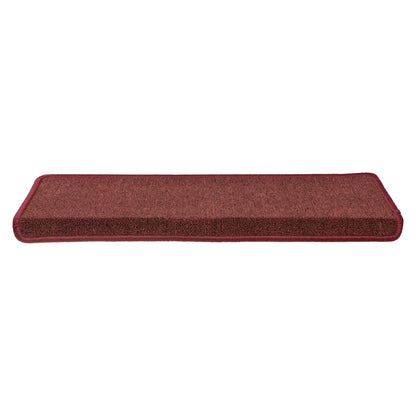 Tappetini per scale 30 pz 65x21x4 cm Bordeaux bordo rettangolare