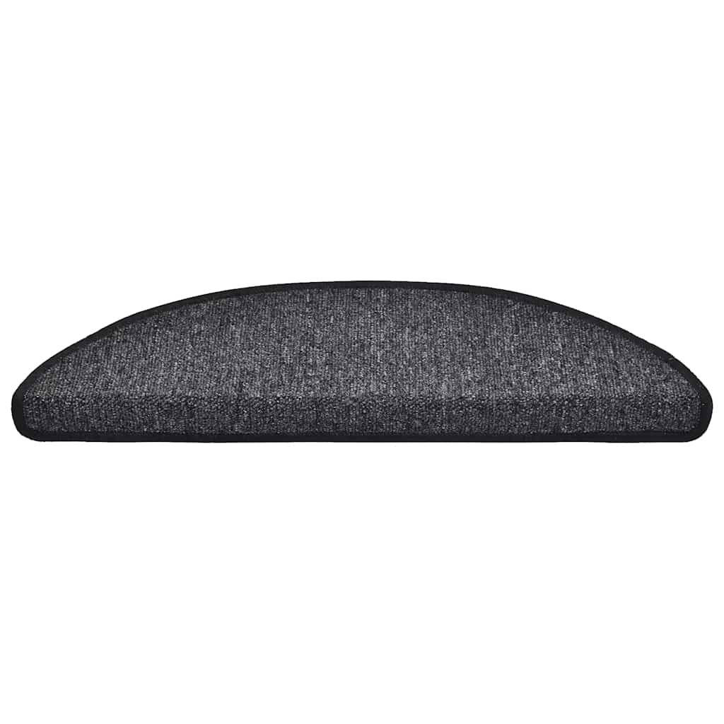 Tappetini per scale 20 pz 56x17x3 cm Antracite Semicircolari