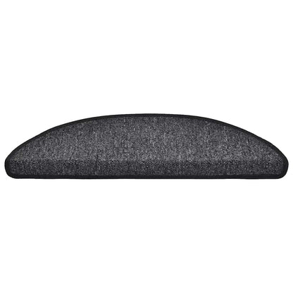 Tappetini per scale 20 pz 56x17x3 cm Antracite Semicircolari