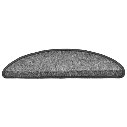 Tappetini per scale 20 pz 56x17x3 cm Grigio scuro Semicircolari