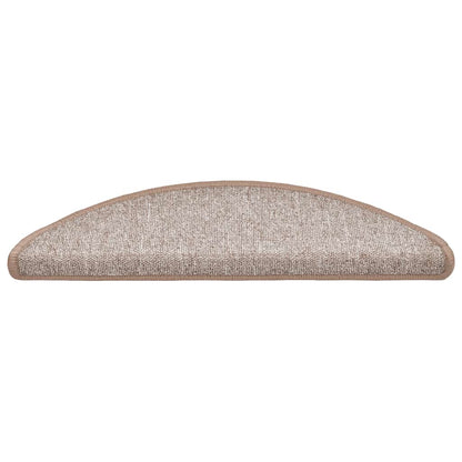 Tappetini per scale 20 pz 56x17x3 cm Marrone chiaro Semicircolari