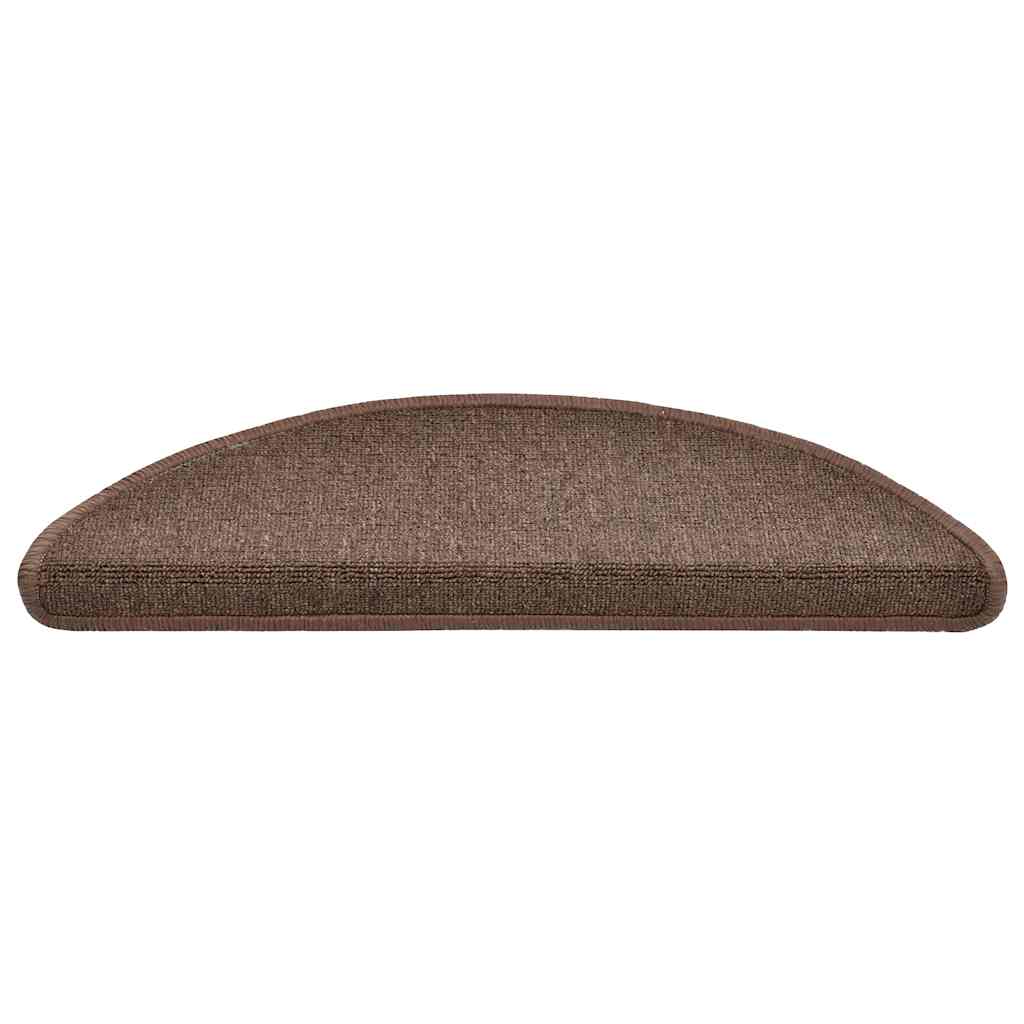 Tappetini per scale 20 pz 56x17x3 cm Marrone caffÃ¨ Semicircolari