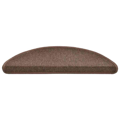 Tappetini per scale 20 pz 56x17x3 cm Marrone caffÃ¨ Semicircolari