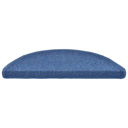Tappetini per scale 20 pz 56x17x3 cm blu semicircolari
