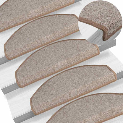 Tappetini per scale 20 pz 65x24x4 cm Marrone chiaro Semicircolari Grandi