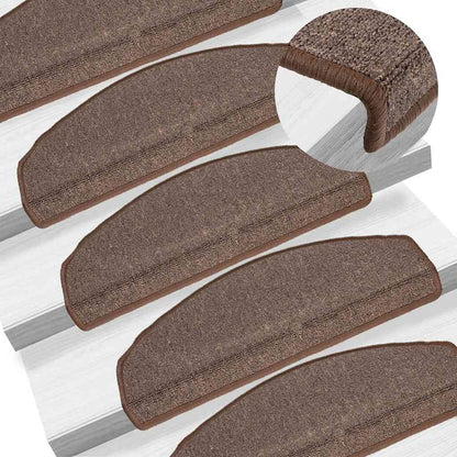 Tappetini per scale 20 pz 65x24x4 cm Marrone caffÃ¨ Semicircolari Grandi