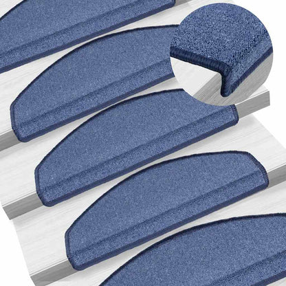 Tappetini per scale 20 pz 65x24x4 cm Blu Semicircolari Grandi