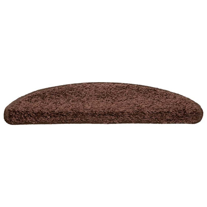 Tappetini per scale 30 pz 56x17x3 cm Marrone Semicircolari