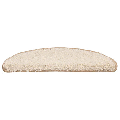 Tappetini per scale 30 pz 56x17x3 cm Crema Semicircolari
