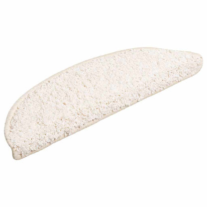 Tappetini per scale 30 pz 56x17x3 cm Bianco Semicircolari