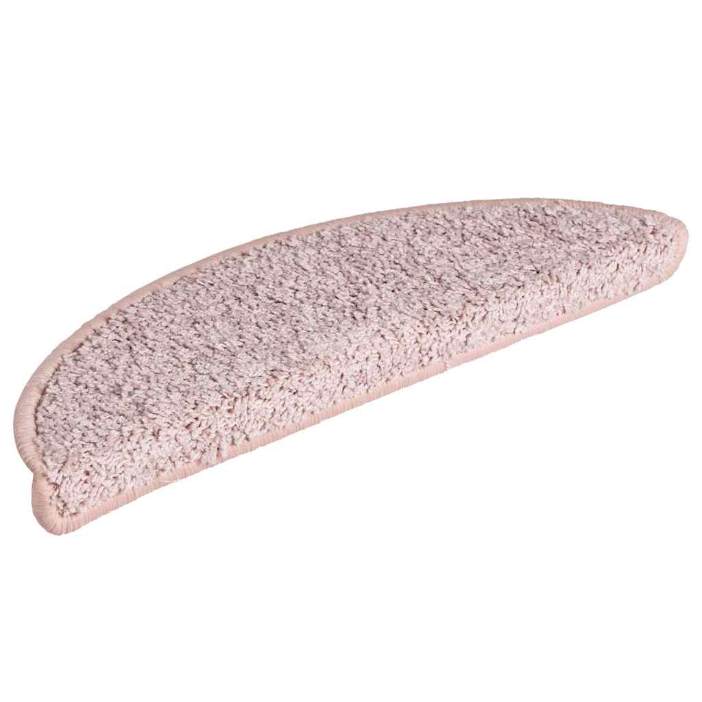 Tappetini per scale 30 pz 56x17x3 cm rosa chiaro semicircolari