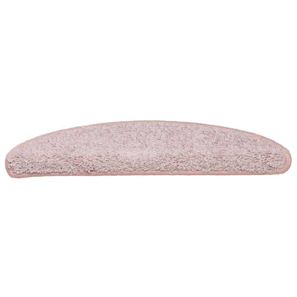 Tappetini per scale 30 pz 56x17x3 cm rosa chiaro semicircolari