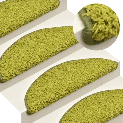 Tappetini per scale 30 pz 56x17x3 cm Verde Semicircolari