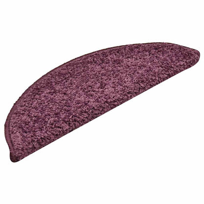 Tappetini per scale 30 pz 56x17x3 cm Viola scuro semicircolari