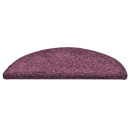 Tappetini per scale 30 pz 56x17x3 cm Viola scuro semicircolari