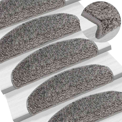 Tappetini per scale 30 pz 65x21x4 cm Grigio Semicircolari Grandi