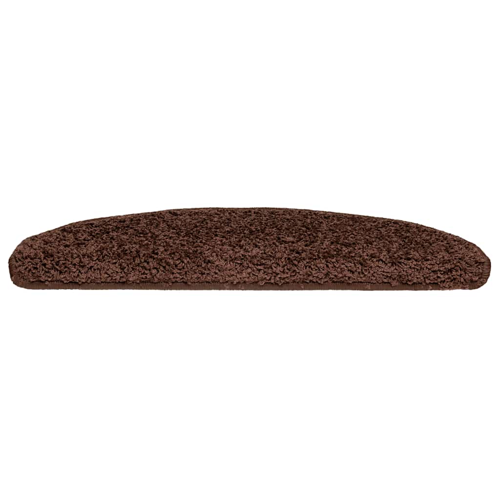 Tappetini per scale 30 pz 65x21x4 cm Marrone Semicircolari Grandi