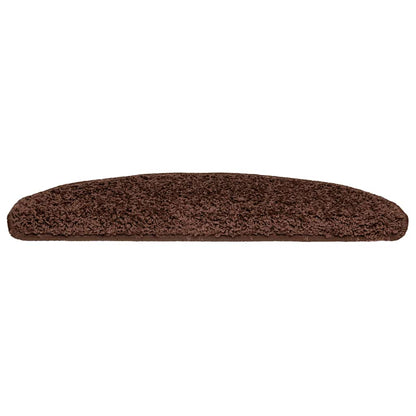 Tappetini per scale 30 pz 65x21x4 cm Marrone Semicircolari Grandi