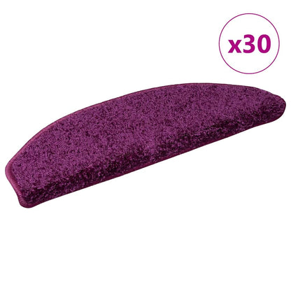 Tappetini per scale 30 pz 65x21x4 cm Viola Semicircolari Grandi