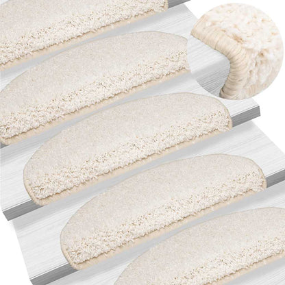 Tappetini per scale 30 pz 65x21x4 cm Bianco Semicircolari Grandi