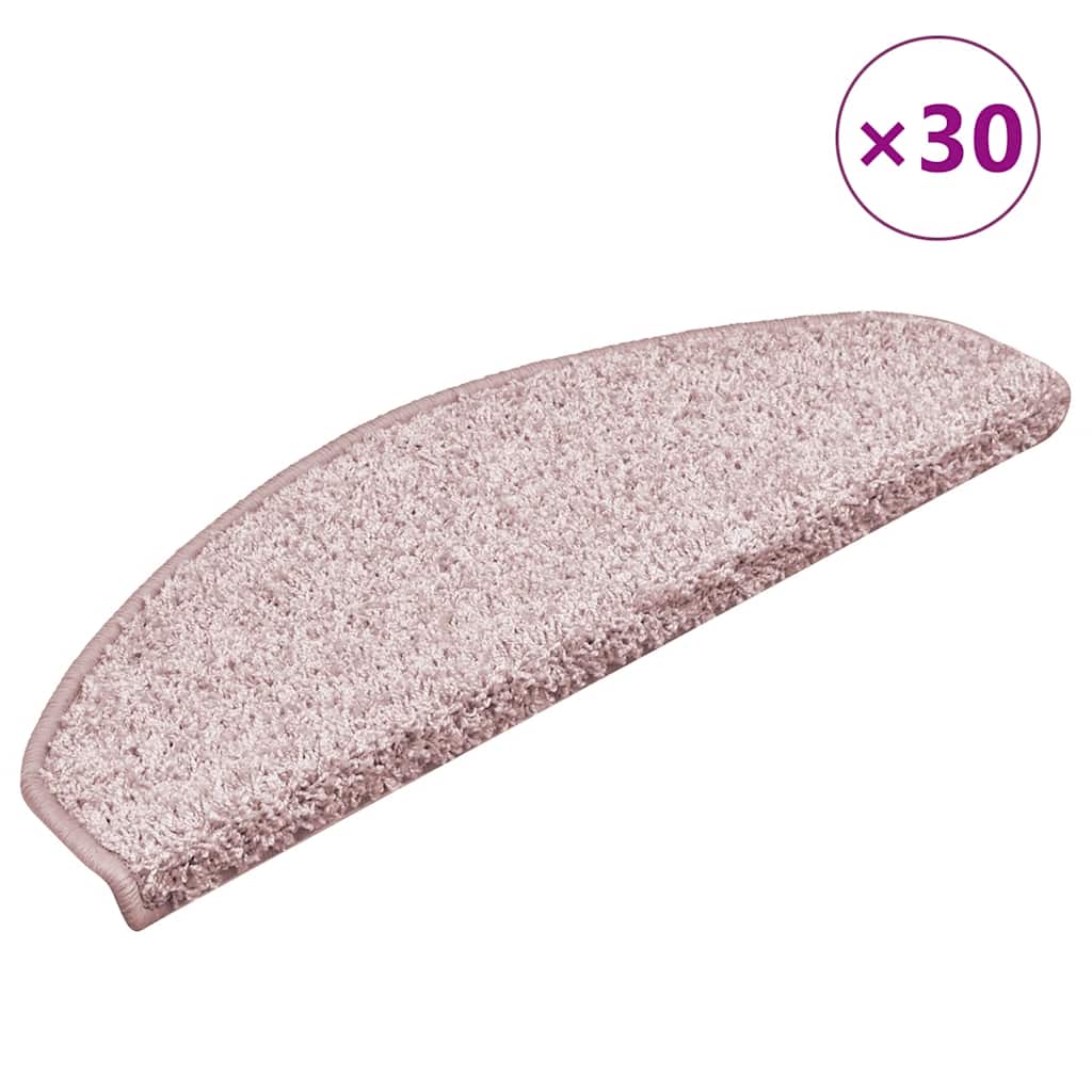 Tappetini per scale 30 pz 65x21x4 cm Rosa chiaro Semicircolari Grandi