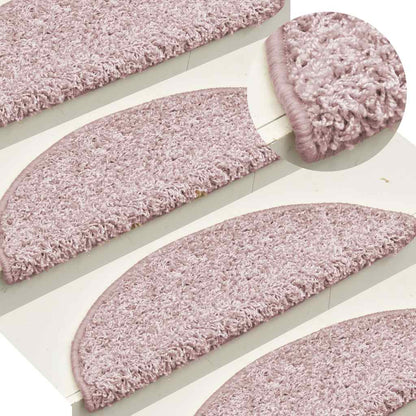 Tappetini per scale 30 pz 65x21x4 cm Rosa chiaro Semicircolari Grandi