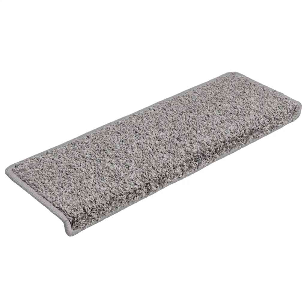 Tappetini per scale 30 pz 65x21x4 cm Grigio Bordo rettangolare