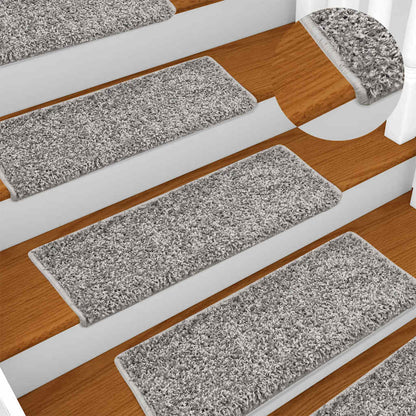 Tappetini per scale 30 pz 65x21x4 cm Grigio Bordo rettangolare