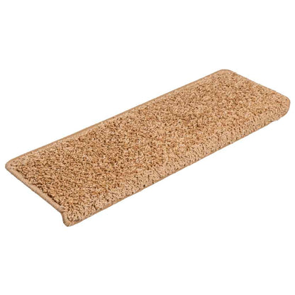Tappetini per scale 30 pz 65x21x4 cm Beige Bordo rettangolare