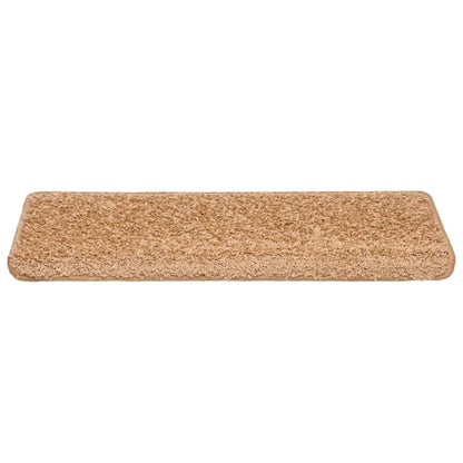 Tappetini per scale 30 pz 65x21x4 cm Beige Bordo rettangolare