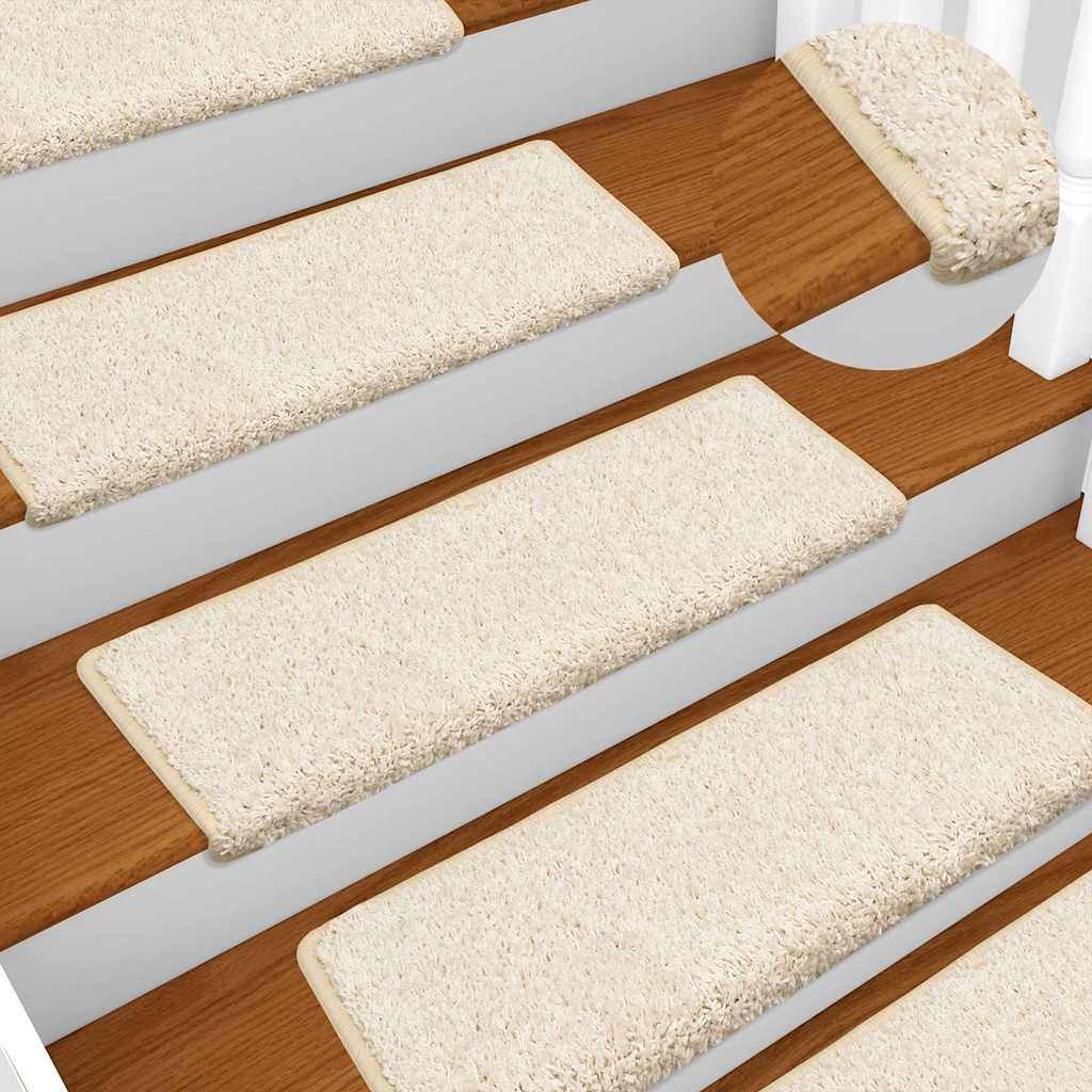 Tappetini per scale 30 pz 65x21x4 cm bianchi con bordo rettangolare
