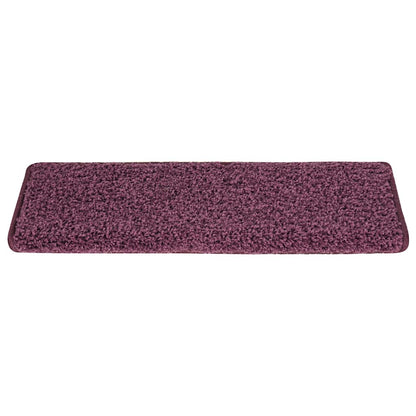 Tappetini per scale 30 pz 65x21x4 cm Viola scuro con bordo rettangolare