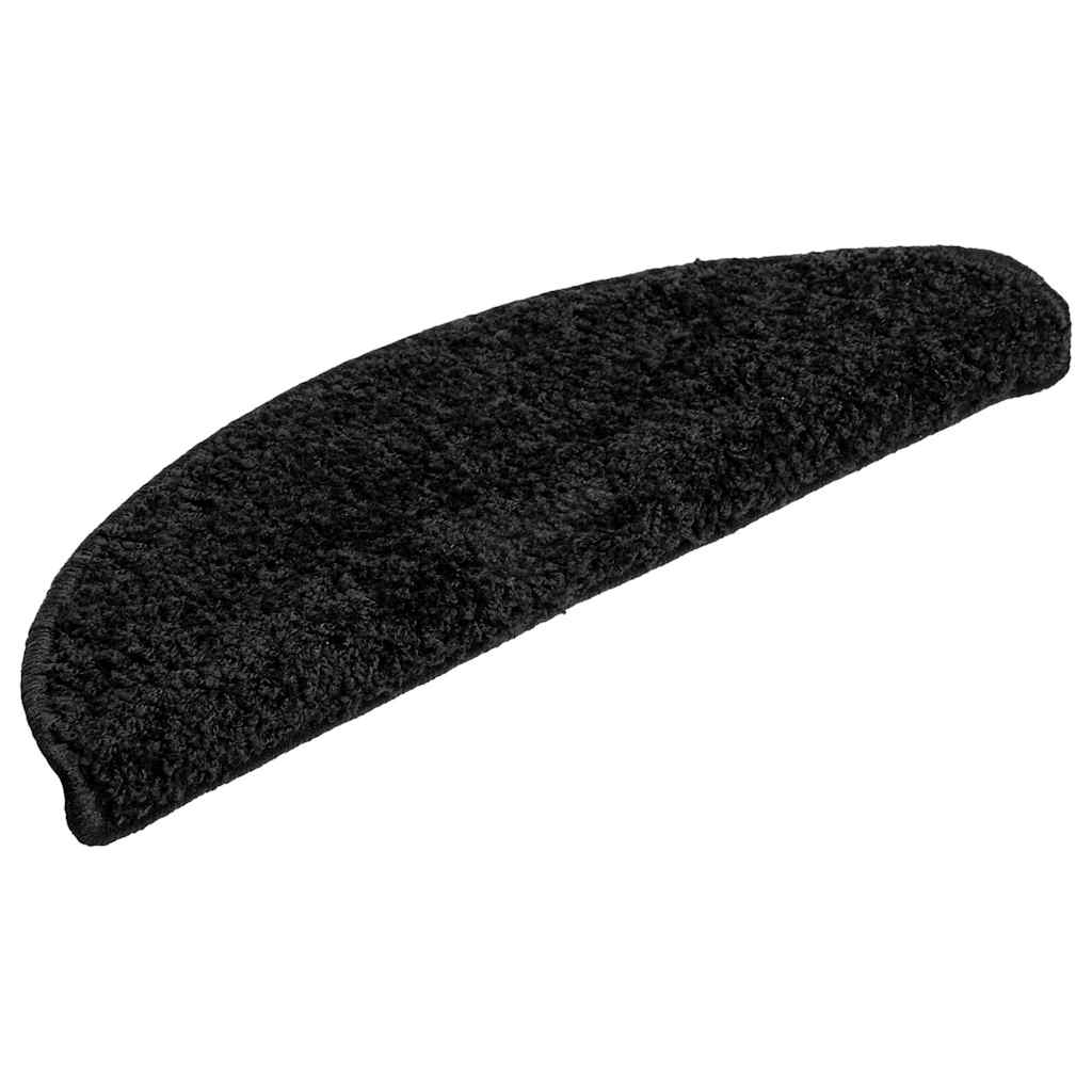 Tappetini per scale 20 pz 56x17x3 cm Nero Semicircolari
