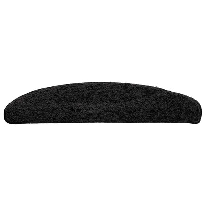 Tappetini per scale 20 pz 56x17x3 cm Nero Semicircolari